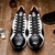 LYON II Ostrich and Calfskin Black/White Sneakers