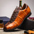 SAULO Alligator/Ostrich Brandy Fashion Sneakers