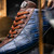 SAULO Alligator/Ostrich Bluejean Fashion Sneakers