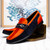 HUGO Ostrich Orange/Navy Loafers