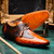 Marco Di Milano Anzio Derby Brandy Alligator And Calfskin Shoes Marco Di Milano Anzio Derby Brandy Alligator And Calfskin Shoes