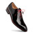 Mezlan Dietro Oxfords Chaussures Oxfords noires asymétriques vernies pour hommes