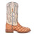 Corral Herren-Cowboy-Pirarucu-Fischstiefel mit quadratischer Zehenpartie in Cognac