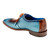 Belvedere Etore Derby Oxford pour hommes, chaussures en cuir d'autruche/veau bleu aqua et amande