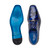 Belvedere Santo Men's Derby Oxford Antique Blue Allure Alligator Wingtip Shoes