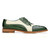 Belvedere Sesto Chaussures Oxford en cuir d'autruche/cuir de veau Allure vert forêt et crème pour hommes