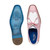 Belvedere Etore Herren-Derby-Oxford-Schuhe aus echtem Straußen- und Kalbsleder in Rosa/Weiß