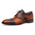 Mauri Men's Flawless Cognac Full Alligator Cap Toe Derby Dress Shoes