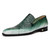 Mauri Men's Montecarlo White/Green Full Alligator Wholecut Slip-On Dress Shoes