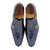 Mister Baga Azure Monk-Straps Herren-Loafer aus blauem Leder mit Krokodildruck