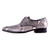 Mister Otura Lace-up Grey Snake Embossed Cow Leather Shoes