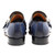 Mister Piles Mocassins Monk-Straps Homme Bleu Azur Exotique en Peau d'Autruche