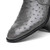 Full-quill ostrich Chelsea boot serpentine gray, Marco Di Milano Giorgio quill texture detail
