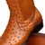 Full-quill ostrich Chelsea boot brandy, Marco Di Milano Giorgio quill texture detail