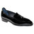 Duca Fano Black Genuine Italian Patent Leather Tassel Loafer Shoes