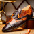 Marco Di Milano Luciano Caiman Brown/Cognac Wingtips Shoes