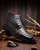 Marco Di Milano Martinelli Genuine Caiman Leather Black Lace-Up Chukka Boots