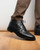 Marco Di Milano Martinelli Genuine Caiman Leather Black Lace-Up Chukka Boots