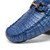 Marco Di Milano Parma Blue Jeans Caiman Belly Bit Driving Loafers