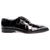 Belvedere Mare black ostrich and eel skin Oxford, side profile