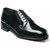 Florsheim Lexington Plain Toe Oxford in black leather, front three-quarter view
