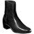 Florsheim Duke Bike Toe Zipper Boot in black kidskin leather, front three-quarter view