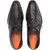 Mezlan Tillson Black genuine ostrich derby shoe, top profile view