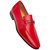 Mezlan Men's Red Hi-Shine Leather Ornament Dress Loafer Guardia