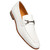 Mezlan Men's White Hi-Shine Leather Ornament Dress Loafer Guardia