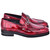 Corrente Men’s Glossy Finish Marble Red Low Cut Buckle Round Toe Loafer