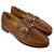Alan Payne Snaffle II pecan calfskin moc-toe bit loafer, pair, 3/4 view