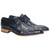 Duca Men's Imperio Navy Exotic Print Derby Dress Shoes