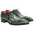 Jax Lace Up Dress Shoes | Fennix of Italy Alligator Skin and Suede Shoes in Green for Men
