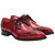 Jax Lace Up Dress Shoes | Fennix of Italy Alligator Skin and Suede Shoes in Antique Red for Men