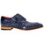 Charles Lace Up Dress Shoes | Fennix of Italy Alligator Skin Shoes in Ocean Blue for Men