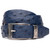 Domenico Men’s Genuine Exotic Ostrich Belts With Brushed Chrome Buckle | Marco Di Milano Exotic Belt in Navy
