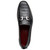 Adro Men’s Genuine Caiman Crocodile & Lizard Skin Loafers | Marco Di Milano Exotic Shoes in Black