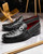 Adro Men’s Genuine Caiman Crocodile & Lizard Skin Loafers | Marco Di Milano Exotic Shoes in Black