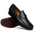 Marco Di Milano Enzo Men’s Genuine Lizard Moc Toe Bit Black Loafers
