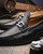 Marco Di Milano Enzo Men’s Genuine Lizard Moc Toe Bit Black Loafers