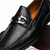 Marco Di Milano Enzo Men’s Genuine Lizard Moc Toe Bit Black Loafers