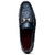 Marco Di Milano Ferrioni Men’s Genuine Ostrich Moc Toe Bit Navy Loafers