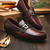 Marco Di Milano Ferrioni Men’s Genuine Ostrich Moc Toe Bit Black Cherry Loafers
