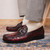 Marco Di Milano Ferrioni Men’s Genuine Ostrich Moc Toe Bit Black Cherry Loafers
