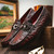 Marco Di Milano Ferrioni Men’s Genuine Ostrich Moc Toe Bit Black Cherry Loafers