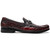 Marco Di Milano Ferrioni Men’s Genuine Ostrich Moc Toe Bit Black Cherry Loafers