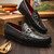 Marco Di Milano Ferrioni Men’s Genuine Ostrich Black Moc Toe Bit Loafers