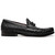 Marco Di Milano Ferrioni Men’s Genuine Ostrich Black Moc Toe Bit Loafers