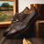 Marco Di Milano John Men’s Woven calfskin Genuine Caiman Crocodile Cap Toe Brown Oxford