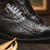 Marco Di Milano John Men’s Woven calfskin Genuine Caiman Crocodile Cap Toe Black Oxford